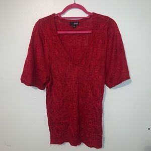 Ana Red Knit Blouse